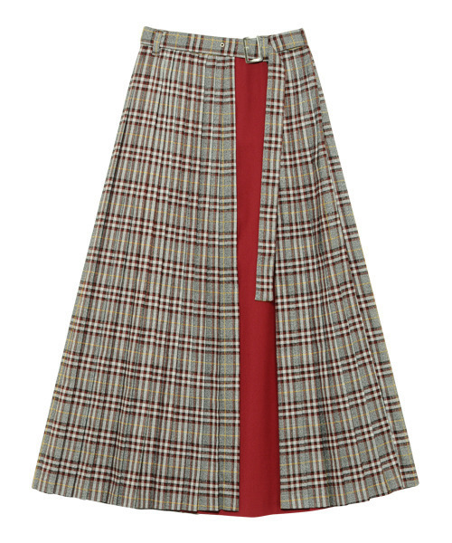 Candy Stripper（キャンディストリッパー）の「CHECK PLEATS LONG スカート（スカート・レディース・ベージュ/グレー/グリーン・1/2）」の12枚目の写真