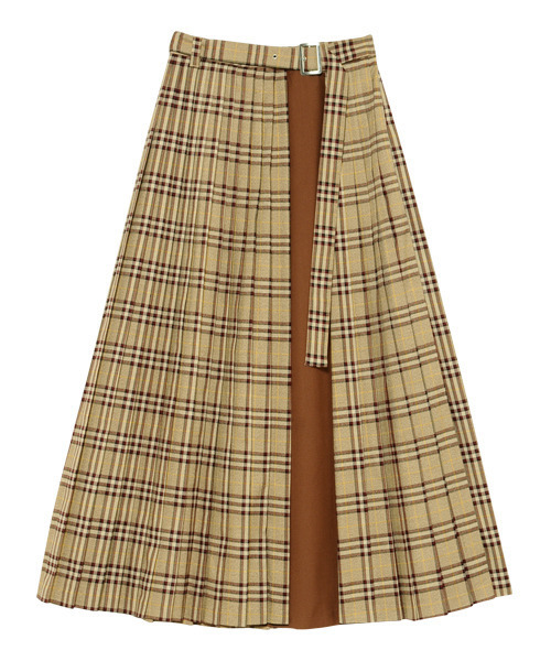 Candy Stripper（キャンディストリッパー）の「CHECK PLEATS LONG スカート（スカート・レディース・ベージュ/グレー/グリーン・1/2）」の11枚目の写真