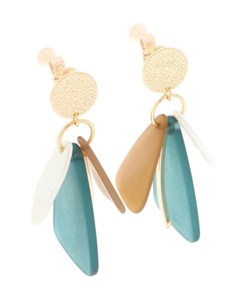 earth music&ecology（アースミュージックアンドエコロジー）の「MIXカラーアクリルイヤリング（イヤリング・レディース・ベージュ/ネイビー/グリーン・FREE）」の5枚目の写真