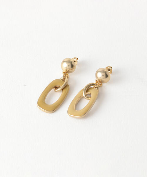 BEAUTY&YOUTH UNITED ARROWS(ビューティアンドユースユナイテッドアローズ)の「BY スクエアモチーフ ドロップピアス о(ピアス(両耳用))」|イエロー