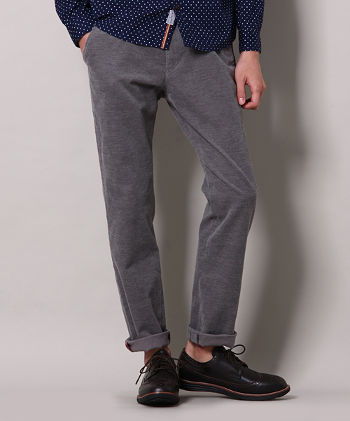 MEN'S MELROSE（メンズメルローズ）の「MASTER FRAMEストレッチサマーコールスリムテーパードパンツ（スラックス・メンズ・オフホワイト/トップグレー/ターコイズブルー/ワイン・MEDIUM/SMALL/LARGE/X-LARGE）」の3枚目の写真