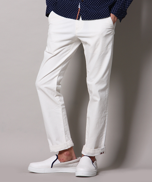 MEN'S MELROSE（メンズメルローズ）の「MASTER FRAMEストレッチサマーコールスリムテーパードパンツ（スラックス・メンズ・オフホワイト/トップグレー/ターコイズブルー/ワイン・MEDIUM/SMALL/LARGE/X-LARGE）」の17枚目の写真