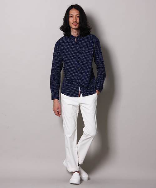 MEN'S MELROSE（メンズメルローズ）の「MASTER FRAMEストレッチサマーコールスリムテーパードパンツ（スラックス・メンズ・オフホワイト/トップグレー/ターコイズブルー/ワイン・MEDIUM/SMALL/LARGE/X-LARGE）」の18枚目の写真