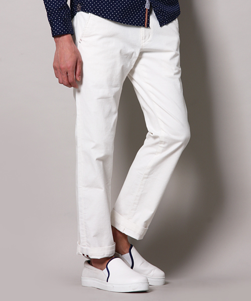 MEN'S MELROSE（メンズメルローズ）の「MASTER FRAMEストレッチサマーコールスリムテーパードパンツ（スラックス・メンズ・オフホワイト/トップグレー/ターコイズブルー/ワイン・MEDIUM/SMALL/LARGE/X-LARGE）」の21枚目の写真