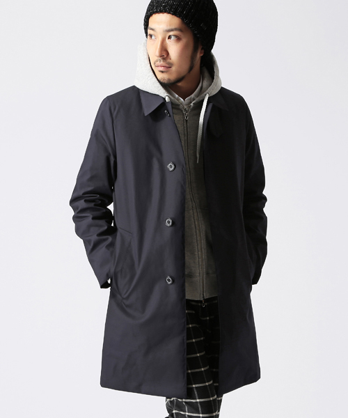 BEAMS(ビームス)の「Traditional Weatherwear × BEAMS / 別注 SELBY (ステンカラーコート・メンズ・ネイビー/ブラック/オレンジ・X-LARGE/LARGE/SMALL/MEDIUM)」の3枚目の写真