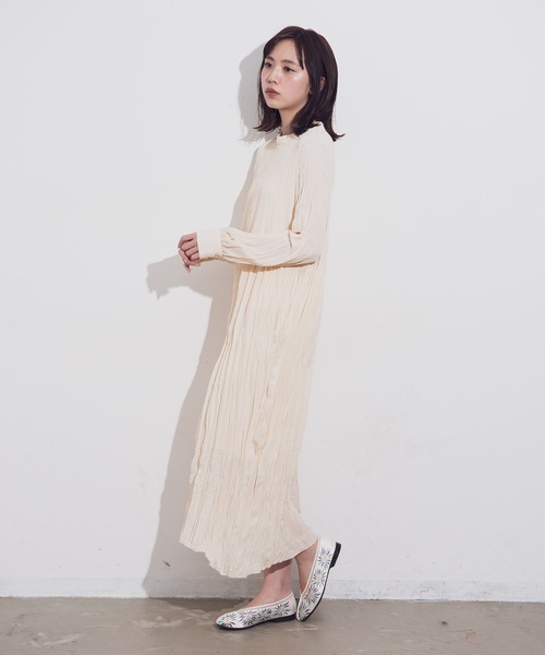 Aunt Marie's（アントマリーズ）の「AUNT MARIE'S ワッシャー加工ロングワンピース（ワンピース・レディース・ブラック/ベージュ/ナチュラル・FREE）」の21枚目の写真