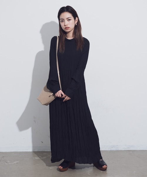mariha ワンピース セール】AUNT MARIE'S ワッシャー加工ロングワンピース
