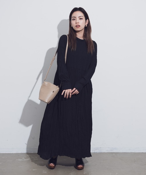 セール】AUNT MARIE'S ワッシャー加工ロングワンピース
