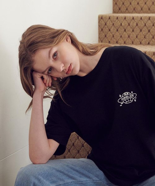 ambler（エムブラー）の「『ambler/エムブラー』Over fit T-Shirts UFO Bear/UFOベアー半袖Tシャツ/カットソー（Tシャツ/カットソー・レディース・ブラック/ホワイト・M/S/L）」の3枚目の写真