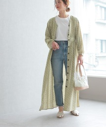 reca | 前ボタンVネック小花柄マキシ丈ワンピース(Tシャツ/カットソー)