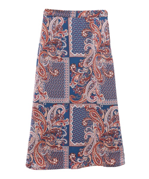 fifth（フィフス）の「ペイズリープリントスカート（スカート・レディース・ネイビー/グレイッシュベージュ・MEDIUM）」の3枚目の写真