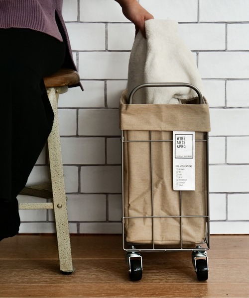 BRID（ブリッド）の「ブリッド フォールディング ランドリー スクエアバスケット 収納 / BRID FOLDING LAUNDRY_SQUARE BASKET with CASTER［28L］（収納グッズ・レディース・ホワイト/ライトグレー/ベージュ/ダークグレー/ブラウン・FREE）」の5枚目の写真