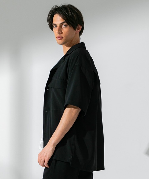 UNITED TOKYO（ユナイテッドトウキョウ）の「ドライダブルクロスダブルポケットオープンカラーシャツ（シャツ/ブラウス・メンズ・ブラック/ストライプ/グリーン・1/2/3）」の5枚目の写真