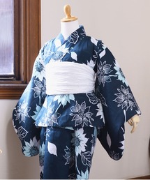 KIMONOMACHI（キモノマチ）の「ガールズ 浴衣2way 子供 キッズ 浴衣セット　ワンピース浴衣と帯のセット（浴衣）」