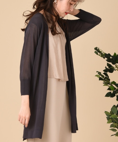INTERPLANET（インタープラネット）の「さらさらサイド釦ミドルカーデ（カーディガン/ボレロ・レディース・ベージュ/グレー/オフホワイト/ブルー・FREE）」の7枚目の写真