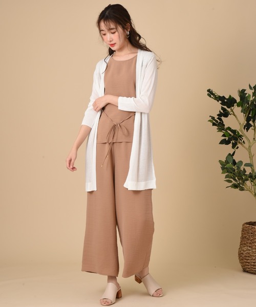 INTERPLANET（インタープラネット）の「さらさらサイド釦ミドルカーデ（カーディガン/ボレロ・レディース・ベージュ/グレー/オフホワイト/ブルー・FREE）」の17枚目の写真