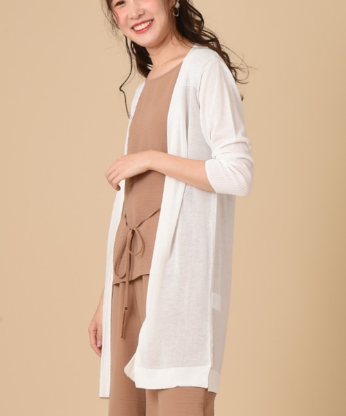 INTERPLANET（インタープラネット）の「さらさらサイド釦ミドルカーデ（カーディガン/ボレロ・レディース・ベージュ/グレー/オフホワイト/ブルー・FREE）」の14枚目の写真