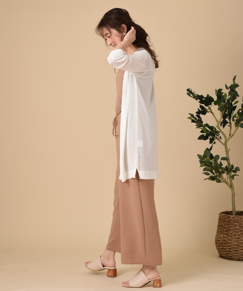 INTERPLANET（インタープラネット）の「さらさらサイド釦ミドルカーデ（カーディガン/ボレロ・レディース・ベージュ/グレー/オフホワイト/ブルー・FREE）」の18枚目の写真