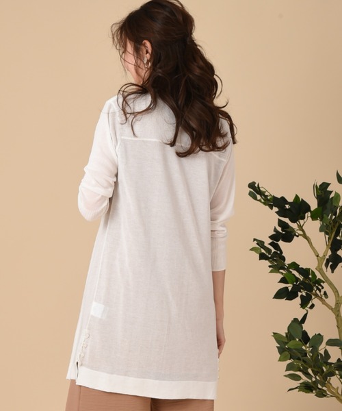 INTERPLANET（インタープラネット）の「さらさらサイド釦ミドルカーデ（カーディガン/ボレロ・レディース・ベージュ/グレー/オフホワイト/ブルー・FREE）」の16枚目の写真