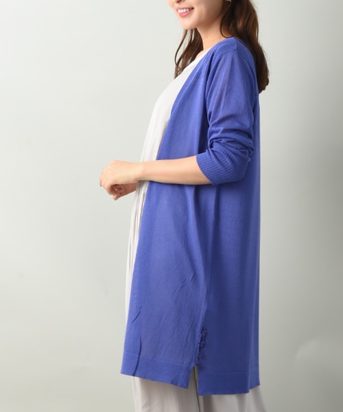 INTERPLANET（インタープラネット）の「さらさらサイド釦ミドルカーデ（カーディガン/ボレロ・レディース・ベージュ/グレー/オフホワイト/ブルー・FREE）」の22枚目の写真