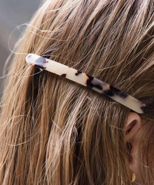 flower（フラワー）の「キャンディスリムバレッタ（バレッタ/ヘアクリップ・レディース・ベージュ/ブラウン/アイボリー・FREE）」の2枚目の写真
