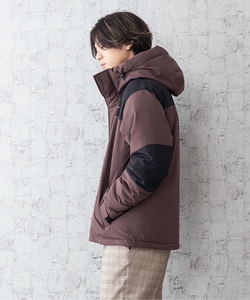 OUTDOOR PRODUCTS(アウトドアプロダクツ)の「切替フード中綿ジャケット パネルジャケット 防風/撥水/ストレッチ/耐水圧/防花粉/UVと高機能素材を使用 昨年人気モデルが更に進化して登場 ユニセックス(ブルゾン・メンズ・ライトグレー/ブラック/ブラウン/アーミー/ダークベージュ・SMALL/MEDIUM/LARGE/X-LARGE)」の12枚目の写真