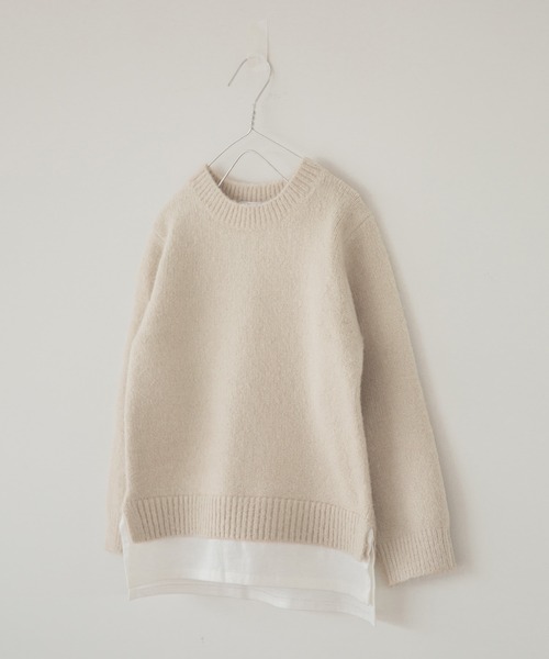 GLOBAL WORK（グローバルワーク）の「【キッズ】Hug meフワフワレイヤード/885376（ニット/セーター・キッズ・ホワイト/ライトブルー/ブラック/ダークブラウン/ベージュ/ネイビー/サックスブルー/ライトグリーン/その他・110cm/140cm/130cm/120cm/100cm）」の4枚目の写真