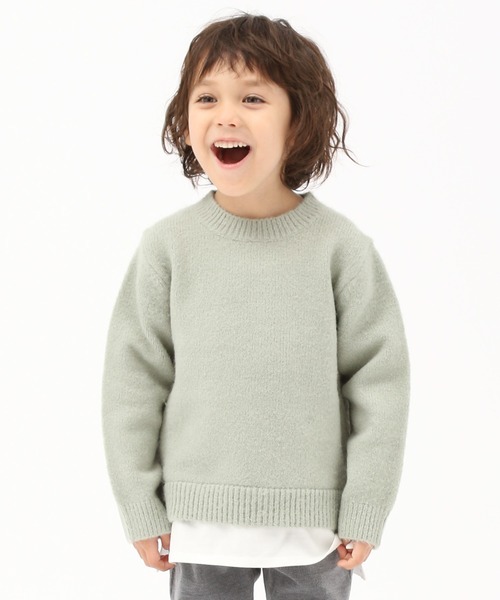 GLOBAL WORK（グローバルワーク）の「【キッズ】Hug meフワフワレイヤード/885376（ニット/セーター・キッズ・ホワイト/ライトブルー/ブラック/ダークブラウン/ベージュ/ネイビー/サックスブルー/ライトグリーン/その他・110cm/140cm/130cm/120cm/100cm）」の5枚目の写真