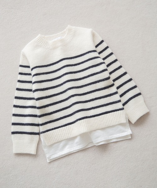 GLOBAL WORK（グローバルワーク）の「【キッズ】Hug meフワフワレイヤード/885376（ニット/セーター・キッズ・ホワイト/ライトブルー/ブラック/ダークブラウン/ベージュ/ネイビー/サックスブルー/ライトグリーン/その他・110cm/140cm/130cm/120cm/100cm）」の13枚目の写真