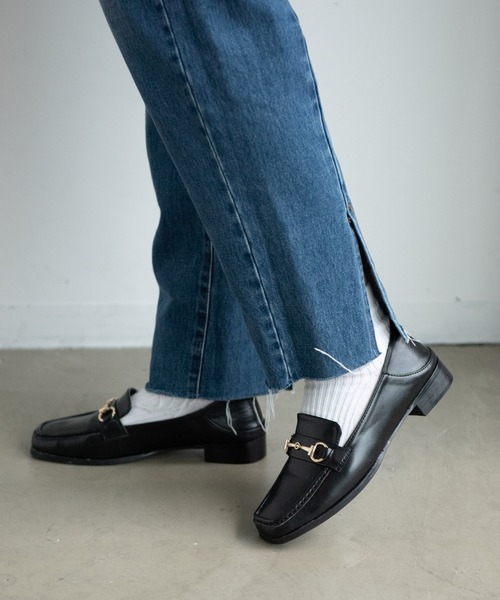 Aunt Marie's(アントマリーズ)の「スクエアトゥビットローファー/AUNT MARIE'S(ローファー・レディース・ブラック/アイボリー・SMALL/MEDIUM/LARGE)」の3枚目の写真