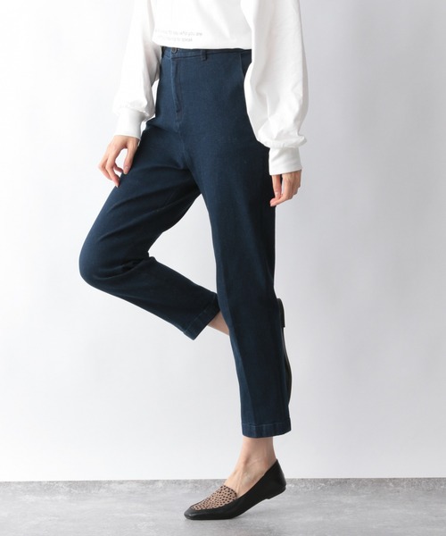 GLOBAL WORK（グローバルワーク）の「スゴラクストレッチスリムテーパードパンツ/924387（その他パンツ・レディース・ブラック/ブルー系その他/アイボリー/ブルー/イエロー/グリーン/ブルー系その他7/グリーン系その他3/ネイビー/ライトイエロー/サックスブルー/グリーン系その他2/グリーン系その他4/パープル系その他2/イエロー系その他3/カーキ/その他/イエロー系その他/グリーン系その他/オレンジ/グリーン系その他6/パープル系その他6/ブラウン系その他・SMALL/MEDIUM/LARGE/X-LARGE/XX-LARGE/X-SMALL）」の15枚目の写真