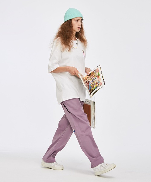 me+em select(ミームセレクト)の「バックルベルトニュアンスワークカーゴパンツ【ユニセックス】(カーゴパンツ・メンズ・イエロー/パープル/グリーン・MEDIUM/SMALL/LARGE/X-LARGE)」の3枚目の写真