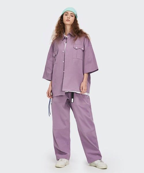 me+em select(ミームセレクト)の「バックルベルトニュアンスワークカーゴパンツ【ユニセックス】(カーゴパンツ・メンズ・イエロー/パープル/グリーン・MEDIUM/SMALL/LARGE/X-LARGE)」の13枚目の写真