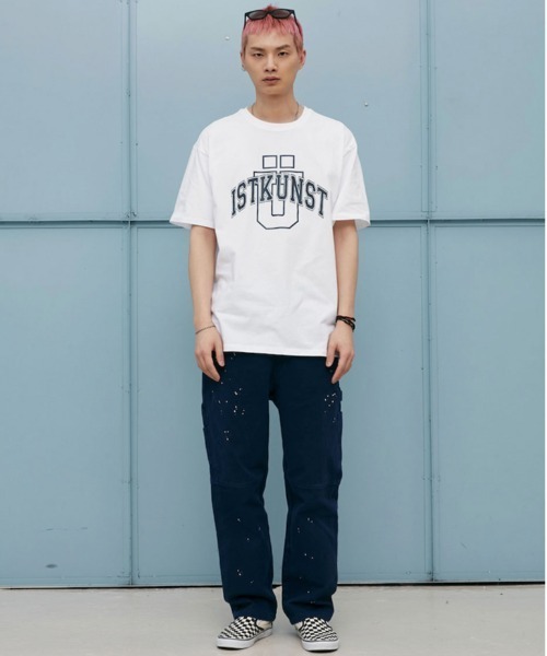 ISTKUNST（イストクンスト）の「【ISTKUNST】UNIVERSITY EMBLEM TEE / イストクンスト ユニバーシティ エンブレム 半袖 Tシャツ（Tシャツ/カットソー・メンズ・グリーン/ホワイト/ネイビー・MEDIUM/LARGE）」の5枚目の写真