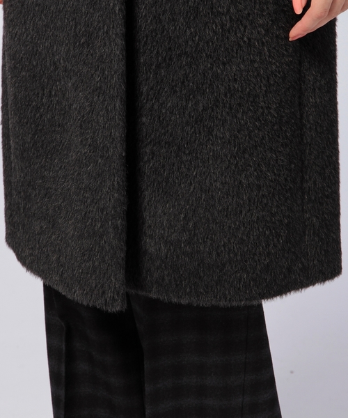 ユナイテッドアローズ アルパカシャギーチェスターコート ブラック 40  