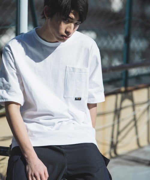 rehacer(レアセル)の「rehacer : CORDURA Fabric Wide Pocket CS Made in Japan / コーデュラ ファブリック ワイドポケットカットソ ーメイドインジャパン(Tシャツ/カットソー・メンズ・ホワイト/ブラック・SMALL/MEDIUM/LARGE/X-LARGE)」の3枚目の写真