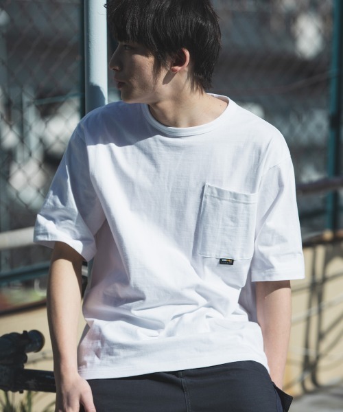 rehacer(レアセル)の「rehacer : CORDURA Fabric Wide Pocket CS Made in Japan / コーデュラ ファブリック ワイドポケットカットソ ーメイドインジャパン(Tシャツ/カットソー・メンズ・ホワイト/ブラック・SMALL/MEDIUM/LARGE/X-LARGE)」の5枚目の写真