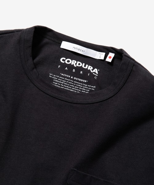 rehacer(レアセル)の「rehacer : CORDURA Fabric Wide Pocket CS Made in Japan / コーデュラ ファブリック ワイドポケットカットソ ーメイドインジャパン(Tシャツ/カットソー・メンズ・ホワイト/ブラック・SMALL/MEDIUM/LARGE/X-LARGE)」の8枚目の写真