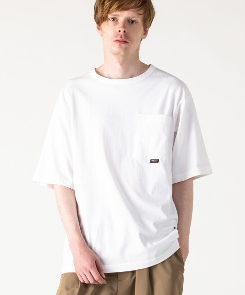 rehacer(レアセル)の「rehacer : CORDURA Fabric Wide Pocket CS Made in Japan / コーデュラ ファブリック ワイドポケットカットソ ーメイドインジャパン(Tシャツ/カットソー・メンズ・ホワイト/ブラック・SMALL/MEDIUM/LARGE/X-LARGE)」の11枚目の写真