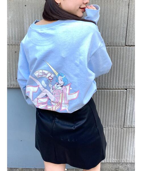 スナック エミュット（スナックエミュット）の「【オリジナル】電Q×スナックエミュット MOONロンT（Tシャツ/カットソー・レディース・サックスブルー/ホワイト/ブラック・FREE）」の7枚目の写真