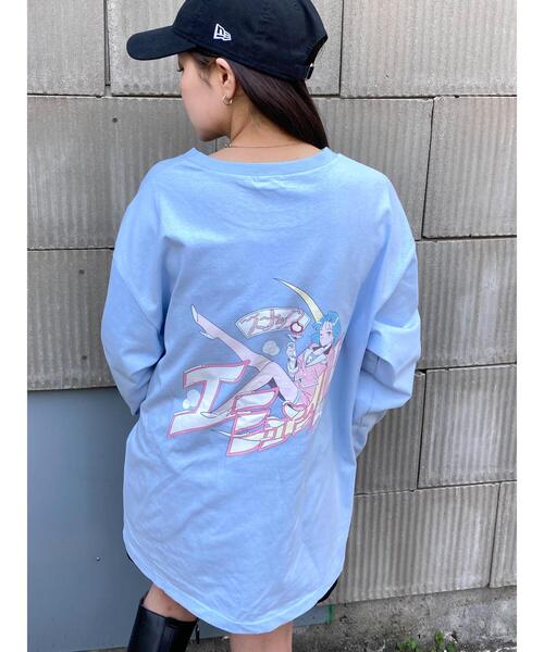 スナック エミュット（スナックエミュット）の「【オリジナル】電Q×スナックエミュット MOONロンT（Tシャツ/カットソー・レディース・サックスブルー/ホワイト/ブラック・FREE）」の3枚目の写真