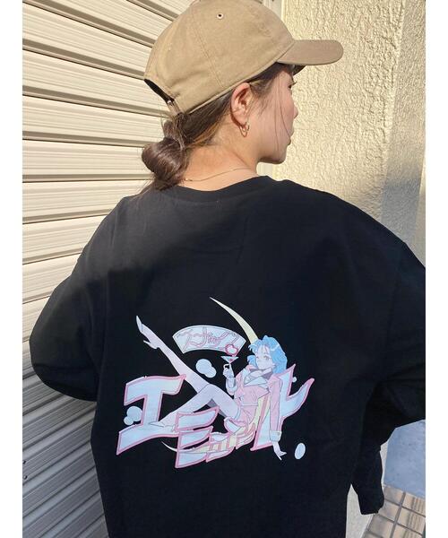 スナック エミュット（スナックエミュット）の「【オリジナル】電Q×スナックエミュット MOONロンT（Tシャツ/カットソー・レディース・サックスブルー/ホワイト/ブラック・FREE）」の2枚目の写真