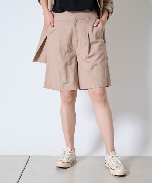 DouDou(ドゥドゥ)の「リネンショートパンツ(その他パンツ・レディース・ベージュ/チャコールグレー・FREE)」の22枚目の写真