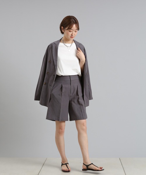 DouDou(ドゥドゥ)の「リネンショートパンツ(その他パンツ・レディース・ベージュ/チャコールグレー・FREE)」の20枚目の写真