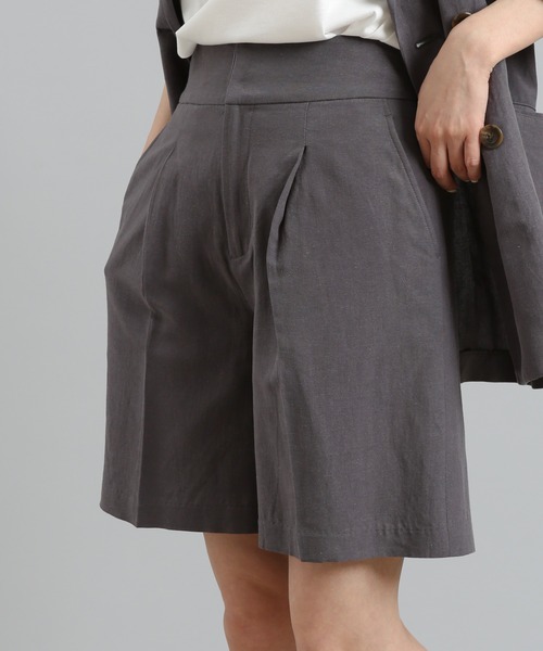 DouDou(ドゥドゥ)の「リネンショートパンツ(その他パンツ・レディース・ベージュ/チャコールグレー・FREE)」の15枚目の写真