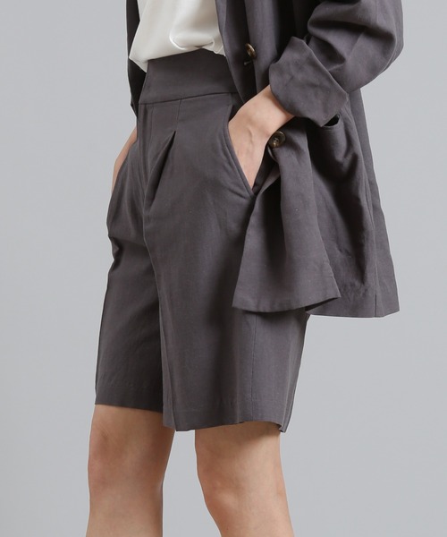 DouDou(ドゥドゥ)の「リネンショートパンツ(その他パンツ・レディース・ベージュ/チャコールグレー・FREE)」の11枚目の写真