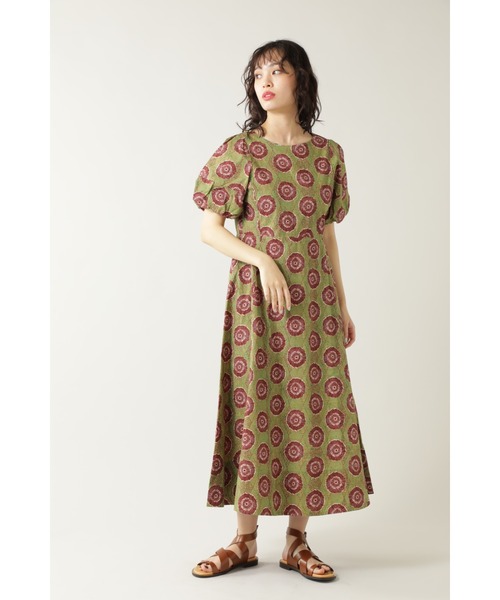 ROSE BUD（ローズバッド）の「インドボリュームスリーブワンピース（ワンピース・レディース・グリーン/ブラウン/オレンジ・ONE SIZE/FREE）」の4枚目の写真