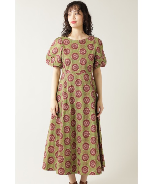 ROSE BUD（ローズバッド）の「インドボリュームスリーブワンピース（ワンピース・レディース・グリーン/ブラウン/オレンジ・ONE SIZE/FREE）」の8枚目の写真