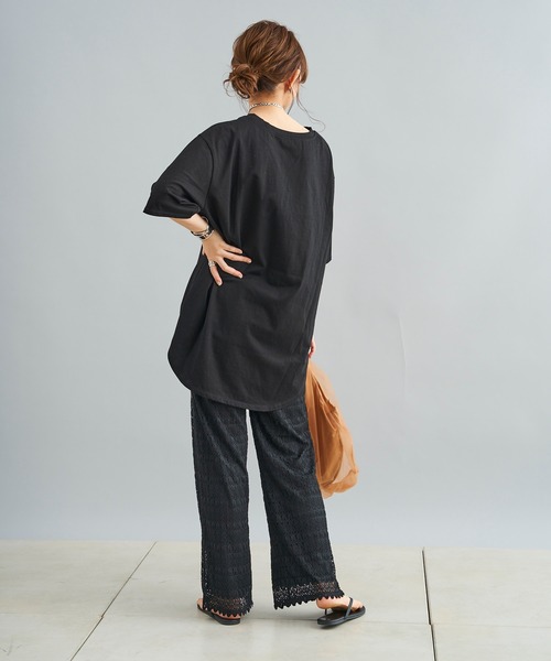 DouDou(ドゥドゥ)の「【WEB限定】レースパンツ+BIGT(つなぎ/オールインワン・レディース・ホワイト/ブラック・FREE)」の16枚目の写真