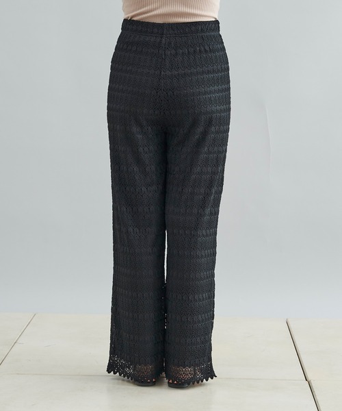 DouDou(ドゥドゥ)の「【WEB限定】レースパンツ+BIGT(つなぎ/オールインワン・レディース・ホワイト/ブラック・FREE)」の7枚目の写真